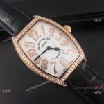 Copy Franck Muller Geneve Curvex Rose Gold Watch Diamond Bezel 38mm